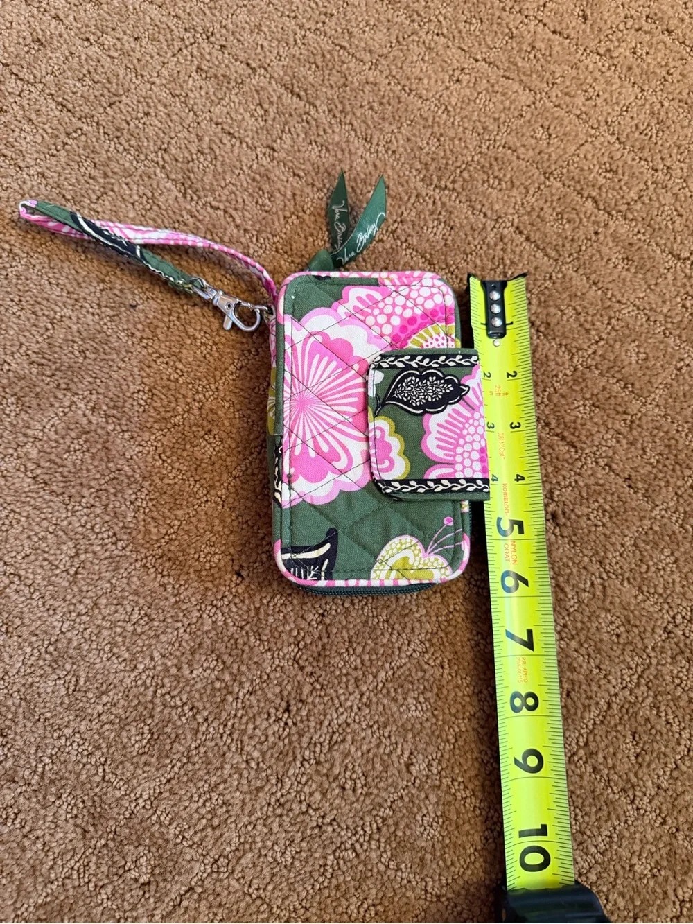 Vera Bradley Olivia Pink Cary It All Wristlet Colorful Green Pink Floral Print - Picture 3 of 6
